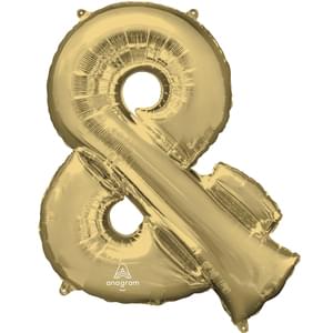 34" SYMBOL & AMPERSAND SIGN WHITE GOLD 