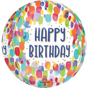 15" PAINTERLY DOTS BIRTHDAY ORBZ