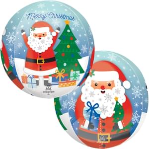 15" SNOWY CHRISTMAS SANTA ORBZ