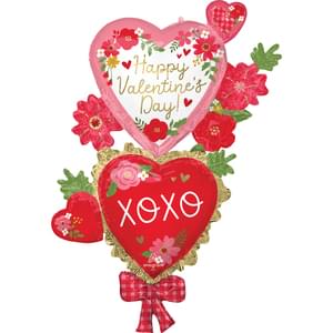 HAPPY VALENTINE'S DAY FLORAL AND XOXO GIANT MULTI-BALLOON