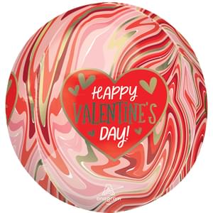 15" HAPPY VALENTINE'S DAY TWISTY MARBLE ORBZ