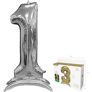 50"  STAND-UP NUMBERZ 1 SILVER 