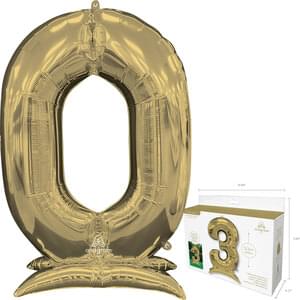 50"  STAND-UP NUMBERZ 0 WHITE GOLD 