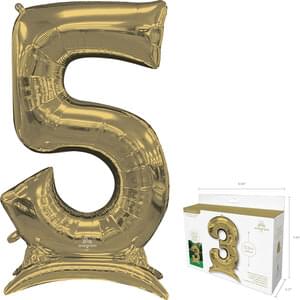 50"  STAND-UP NUMBERZ 5 WHITE GOLD 