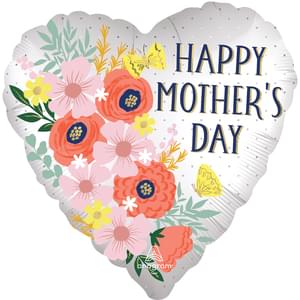 18" HAPPY MOTHER'S DAY SATIN BLOOMS SATIN