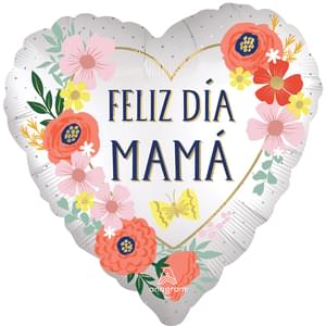 18" SATIN FELIZ DIA MAMA BLOOMS SATIN