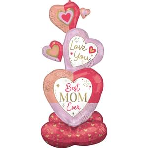 COLORFUL MOM STACKED HEARTS AIRLOONZ LARGE