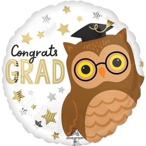 18" CONGRATS GRAD OWL HX