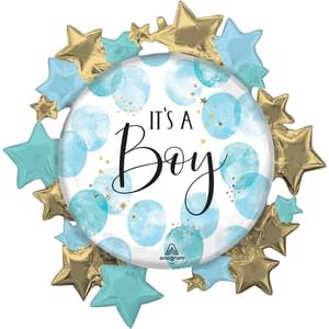 BABY BOY BLUE WATERCOLOR SUPER SHAPE