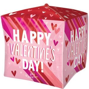 15" VALENTINE STRIPES ON STRIPES ULTRA SHAPE CUBEZ