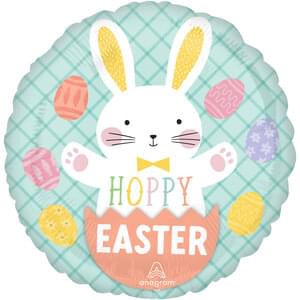 18" HOPPY EASTER BUNNY & EGGS HX