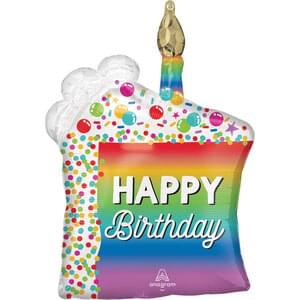 RAINBOW SLICE BIRTHDAY SUPER SHAPE