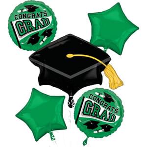 GREEN SCHOOL COLORS BE TRUE TO YOUR SCHOOL BOUQUET OF BALLOONS