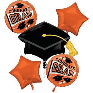 ORANGE SCHOOL COLORS BE TRUE TO YOUR SCHOOL BOUQUET OF BALLOONS