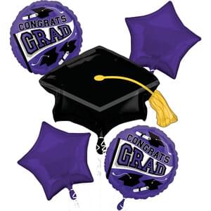 PURPLE SCHOOL COLORS BE TRUE TO YOUR SCHOOL BOUQUET OF BALLOONS