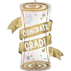 SATIN PASTEL GRAD PARTY DIPLOMA SUPER SHAPE