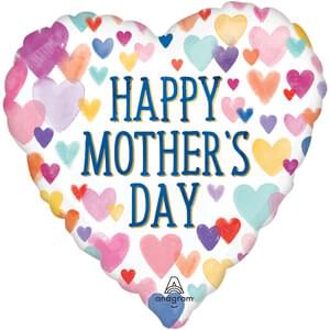 18" HAPPY MOTHER'S DAY SPRINKLED HEARTS HX