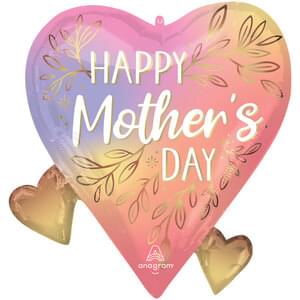 HAPPY MOTHER'S DAY BOTANICAL TRACES HEARTS SUPER SHAPE