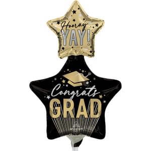 STRIPES ON STRIPES GRAD STARS MINI SHAPE