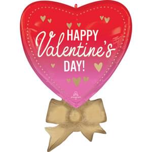 SATIN HAPPY VALENTINE'S DAY BETTER WITH BOWS SUPER SHAPE