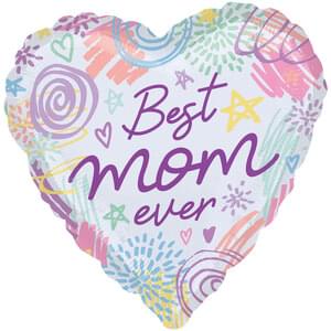 18" BEST MOM EVER SWEET SCRIBBLES HX