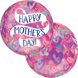 15" HAPPY MOTHER'S DAY LAYERED HEARTS ORBZ