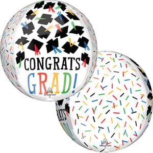 15" HATS OFF CONGRATS GRAD ORBZ