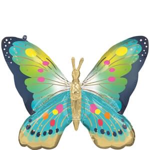 VIBRANT BLUE SATIN BUTTERFLY FLUTTERS SUPER SHAPE