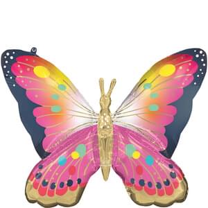 VIBRANT PINK SATIN BUTTERFLY FLUTTERS SUPER SHAPE