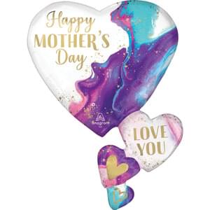 MOTHER'S DAY ALLURING MARBLE HEARTS SUPER SHAPE XL