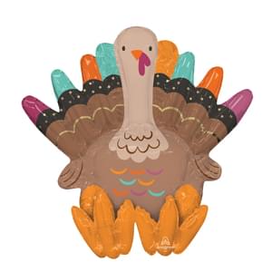 GIVE THANKS TURKEY SITTER CONSUMER INFLATED MULTI-BALLOON