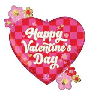 CHECKERBOARD VALENTINE'S DAY SUPERSHAPE XL