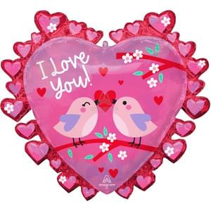 I LOVE YOU LOVE BIRDS SUPERSHAPE XL