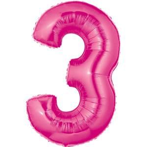 34" NUMBER 3 PINK MEGALOON