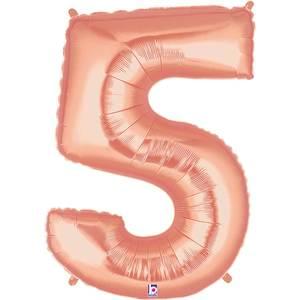 34" NUMBER 5 ROSE GOLD MEGALOON