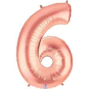 34" NUMBER 6 ROSE GOLD MEGALOON