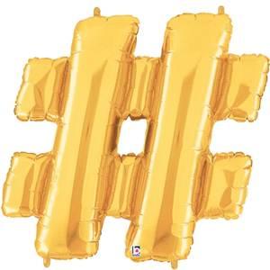 34" SYMBOL # HASHTAG SIGN GOLD MEGALOON