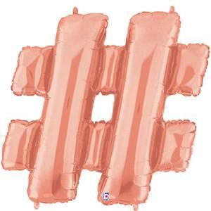 34" SYMBOL # HASHTAG SIGN ROSE GOLD MEGALOON