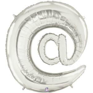 34" SYMBOL @ AT SIGN SILVER MEGALOON