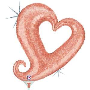 CHAIN OF HEARTS ROSE GOLD HOLOGRAPHIC MINI SHAPE 