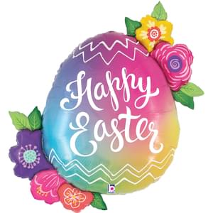 35" EASTER EGG SHAPE WITH FLOWERS
