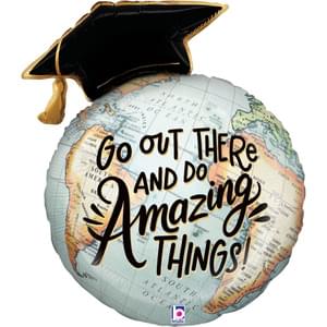 Amazing Things Graduation Globe 28" Foil Shape, Packaged (B)
