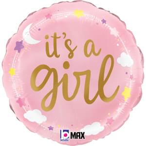 18" IT'S A GIRL STARS AND CLOUDS MAX FLOAT