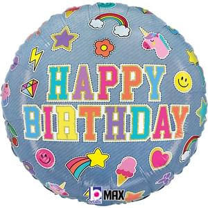 18"  BIRTHDAY DENIM PATCHES