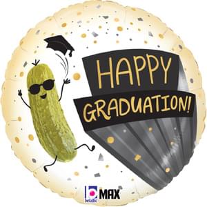 Graduation Pickle Party 18" MAX Float Round Balloon, Packaged