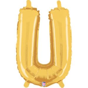 14" LETTER U GOLD MEGALOON