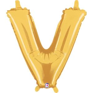 14" LETTER V GOLD MEGALOON