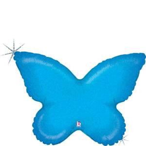30" BUTTERFLY SOLID BLUE HOLOGRAPHIC SHAPE 