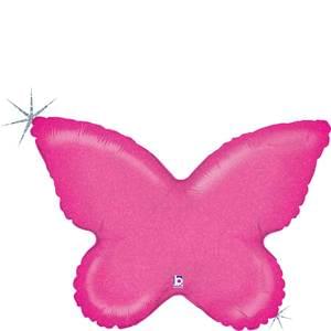 30" BUTTERFLY SOLID PINK HOLOGRAPHIC SHAPE 