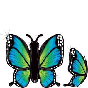 46" BLUE RADIANT BUTTERFLY GLITTER HOLOGRAPHIC